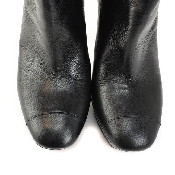 BOTTEGA VENETA: Black, Intrecciato Leather Boots - Picture 4 of 11